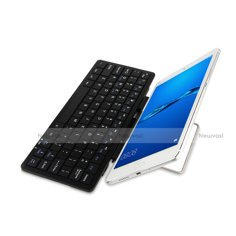 Leather Case Stands Flip Cover with Keyboard L01 for Huawei MediaPad M5 10.8 Black