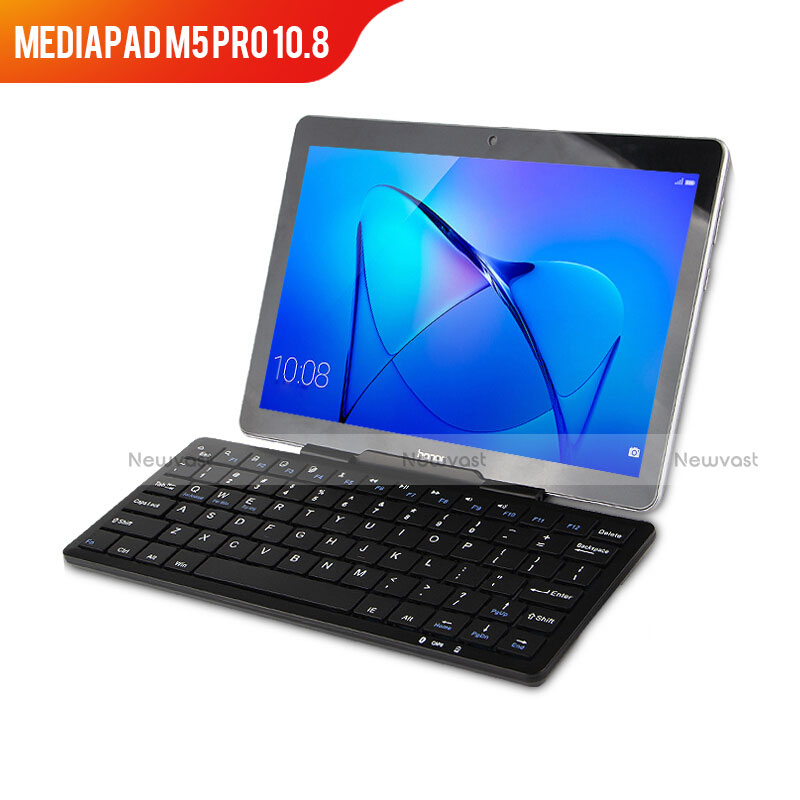 Leather Case Stands Flip Cover with Keyboard L01 for Huawei MediaPad M5 Pro 10.8 Black