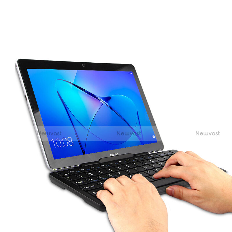 Leather Case Stands Flip Cover with Keyboard L01 for Huawei MediaPad M5 Pro 10.8 Black