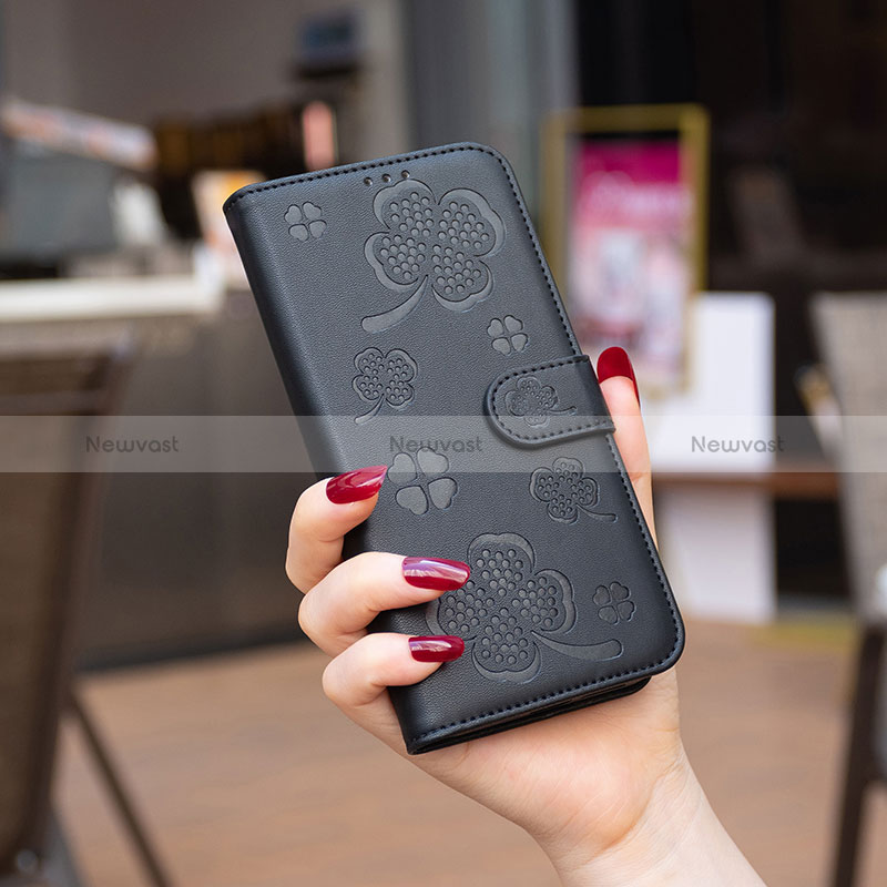 Leather Case Stands Flip Flowers Cover Holder BF1 for Huawei Honor 90 Pro 5G