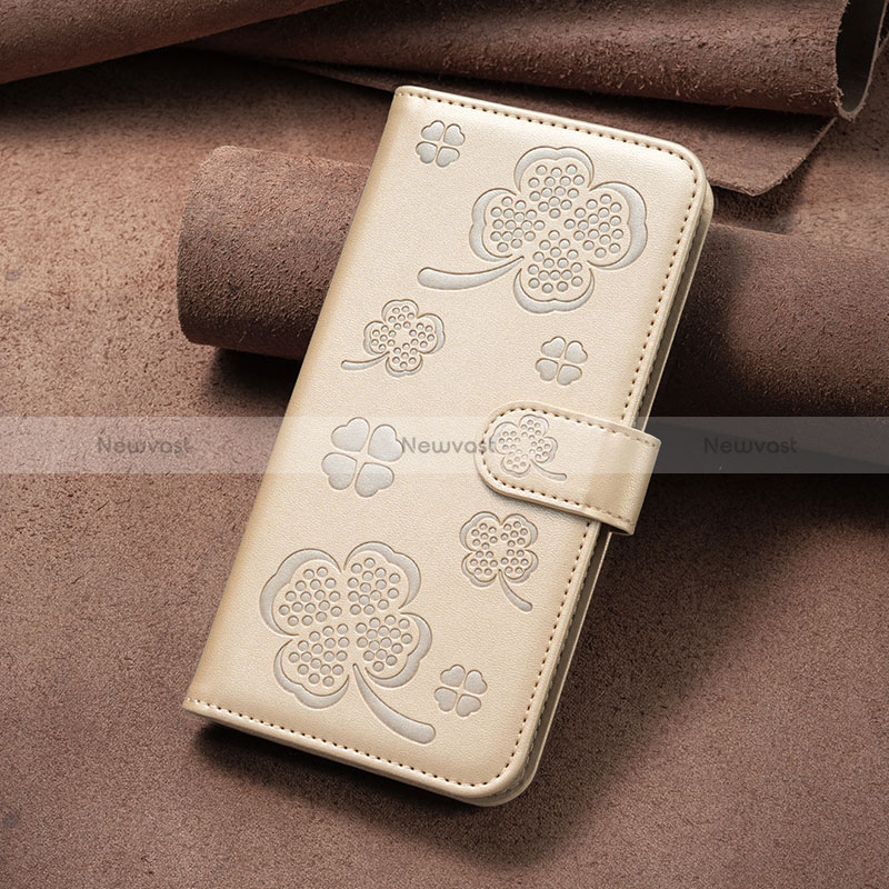 Leather Case Stands Flip Flowers Cover Holder BF2 for Huawei Honor 90 Lite 5G