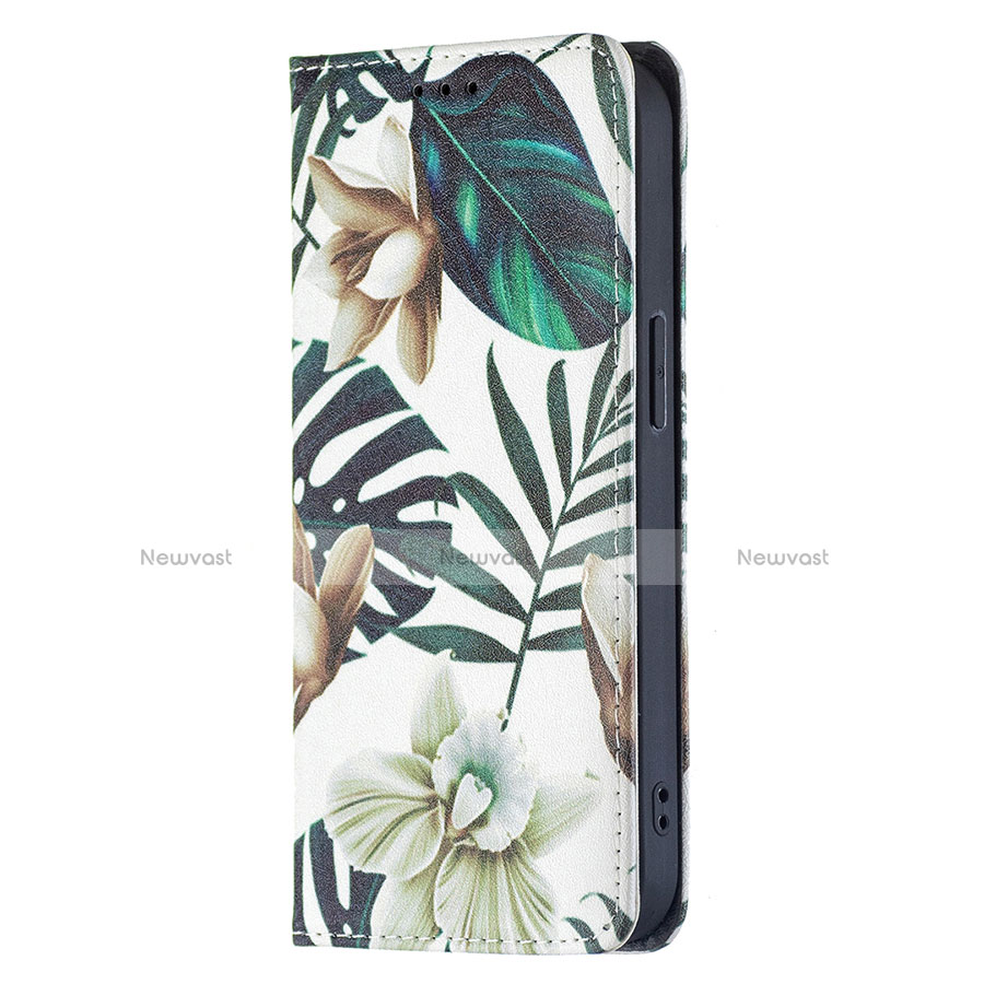 Leather Case Stands Flip Flowers Cover Holder for Apple iPhone 13 Mini Mixed