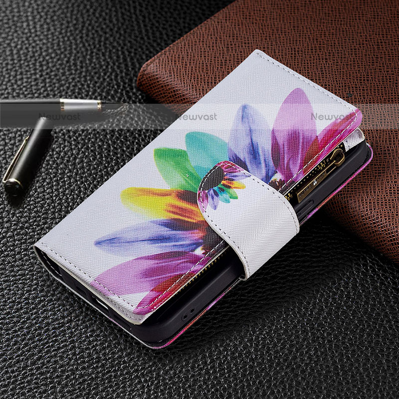 Leather Case Stands Flip Flowers Cover Holder for Apple iPhone 14 Pro Colorful