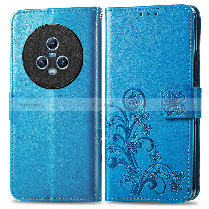 Leather Case Stands Flip Flowers Cover Holder for Huawei Honor Magic5 5G