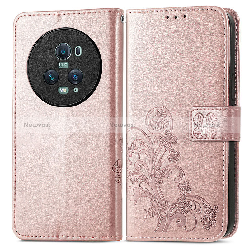 Leather Case Stands Flip Flowers Cover Holder for Huawei Honor Magic5 Pro 5G