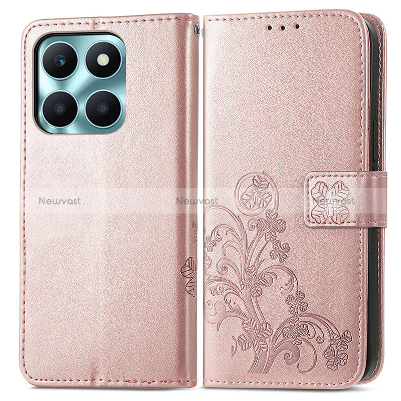 Leather Case Stands Flip Flowers Cover Holder for Huawei Honor X6a