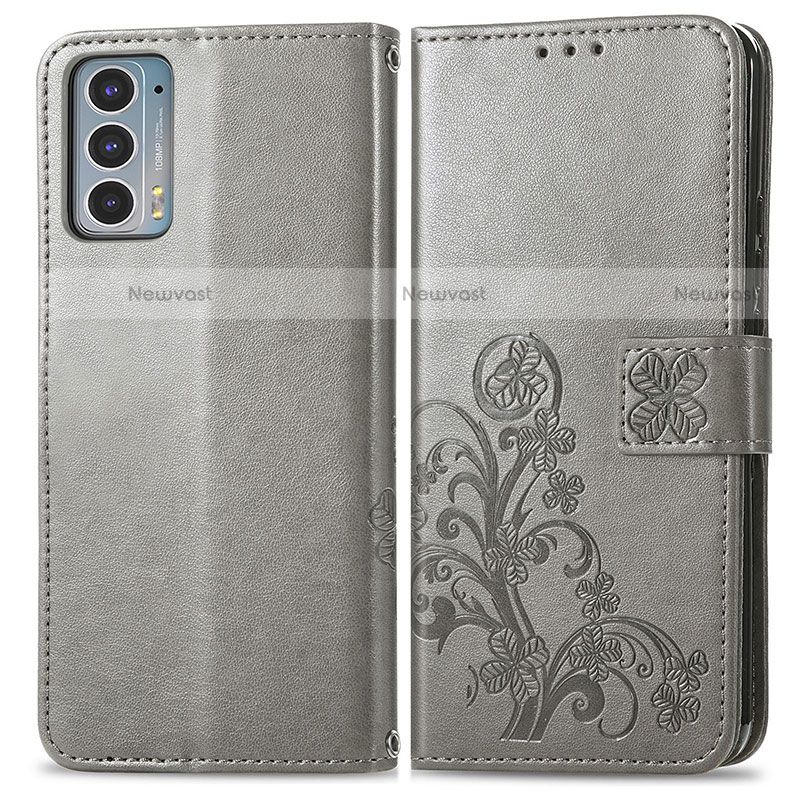Leather Case Stands Flip Flowers Cover Holder for Motorola Moto Edge Lite 5G