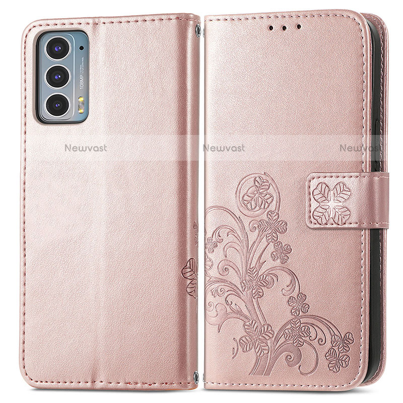 Leather Case Stands Flip Flowers Cover Holder for Motorola Moto Edge Lite 5G