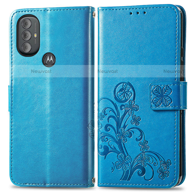 Leather Case Stands Flip Flowers Cover Holder for Motorola Moto G Power (2022)