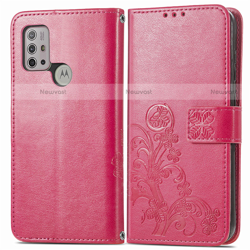 Leather Case Stands Flip Flowers Cover Holder for Motorola Moto G10