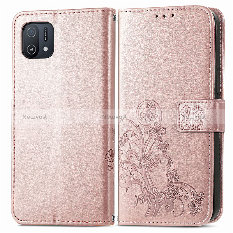 Leather Case Stands Flip Flowers Cover Holder for Oppo A16e