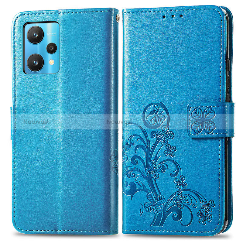 Leather Case Stands Flip Flowers Cover Holder for Realme 9 Pro 5G