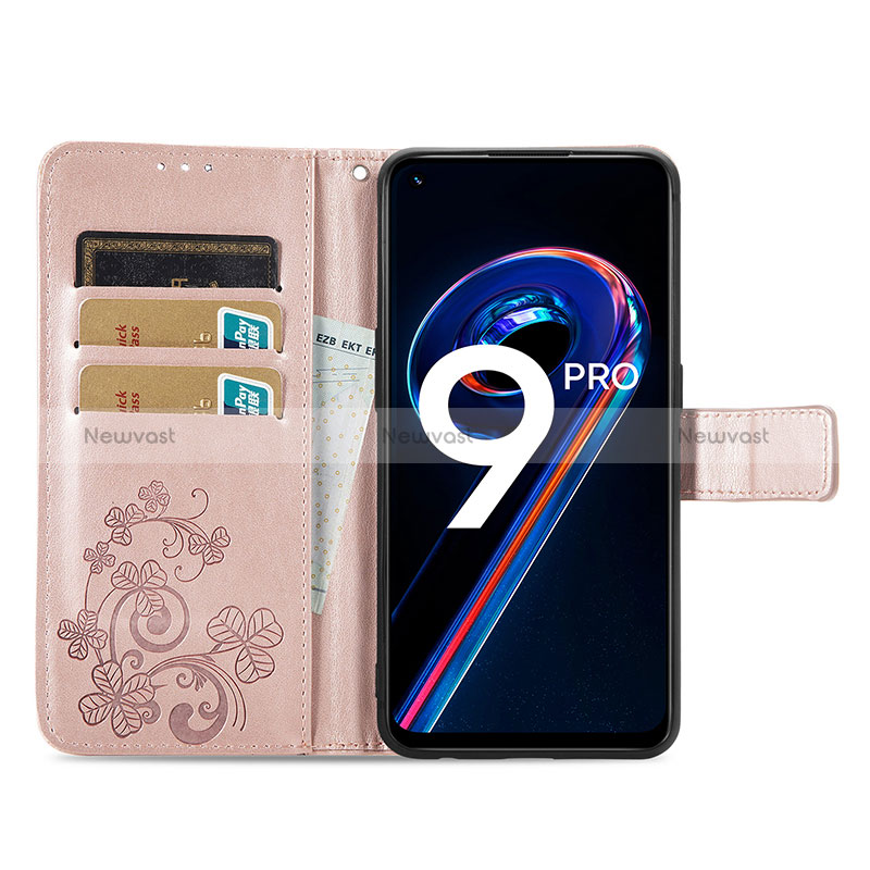 Leather Case Stands Flip Flowers Cover Holder for Realme 9 Pro 5G