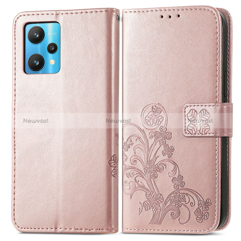 Leather Case Stands Flip Flowers Cover Holder for Realme 9 Pro+ Plus 5G