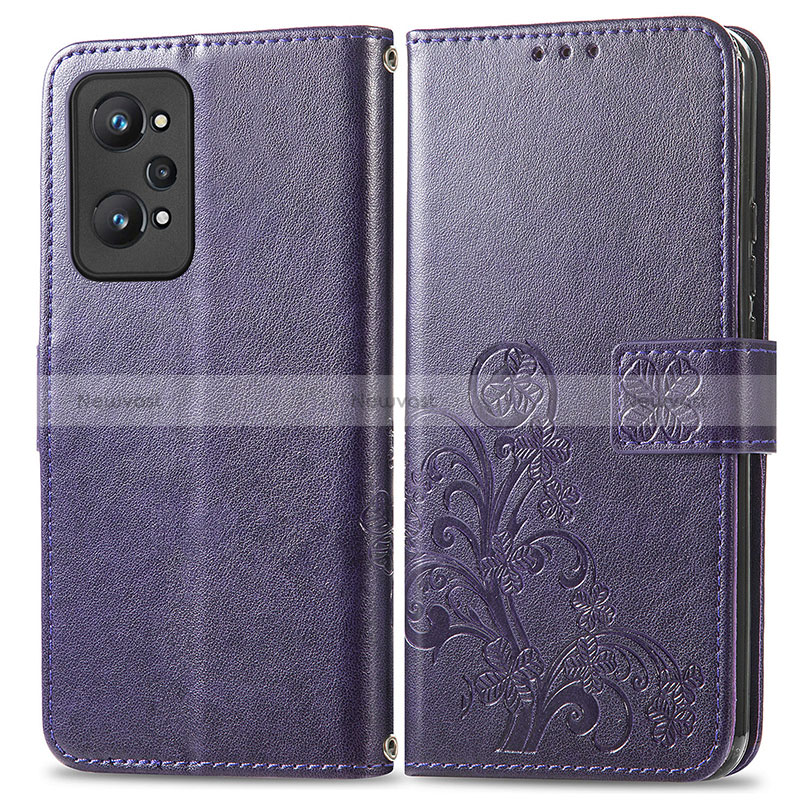 Leather Case Stands Flip Flowers Cover Holder for Realme GT Neo 3T 5G