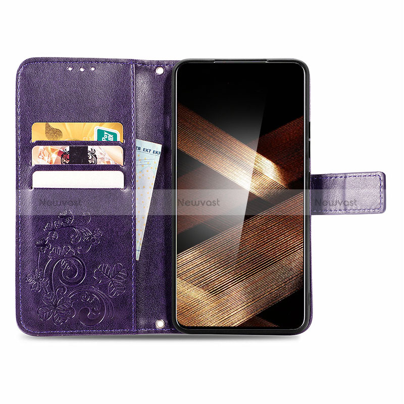 Leather Case Stands Flip Flowers Cover Holder for Samsung Galaxy A15 4G