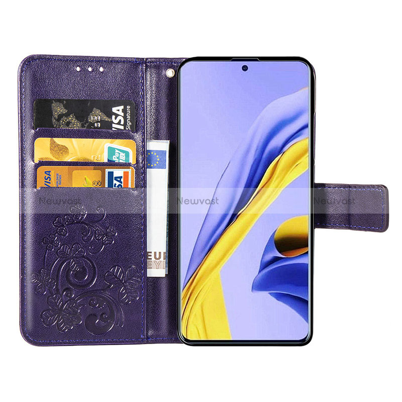 Leather Case Stands Flip Flowers Cover Holder for Samsung Galaxy A71 5G