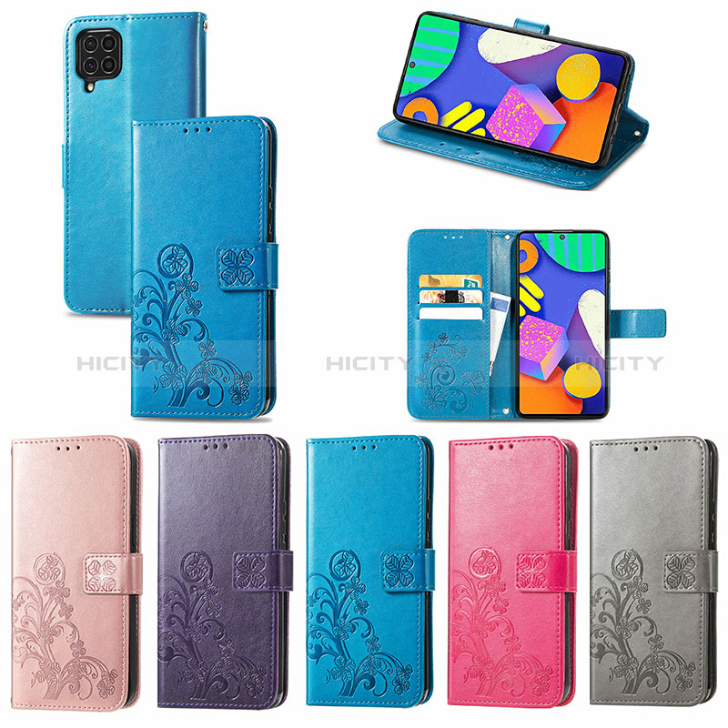 Leather Case Stands Flip Flowers Cover Holder for Samsung Galaxy F62 5G