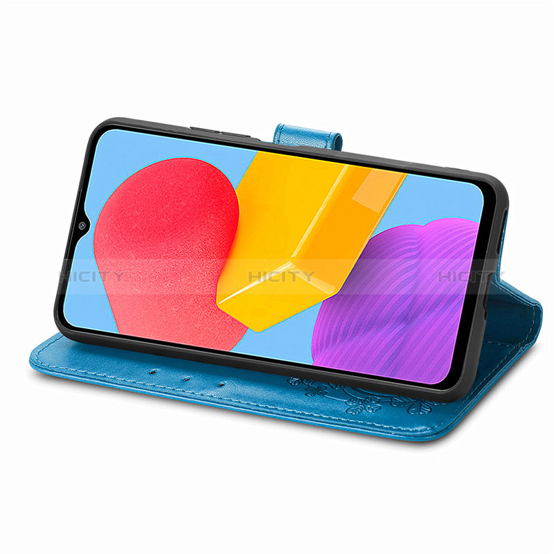 Leather Case Stands Flip Flowers Cover Holder for Samsung Galaxy M13 4G