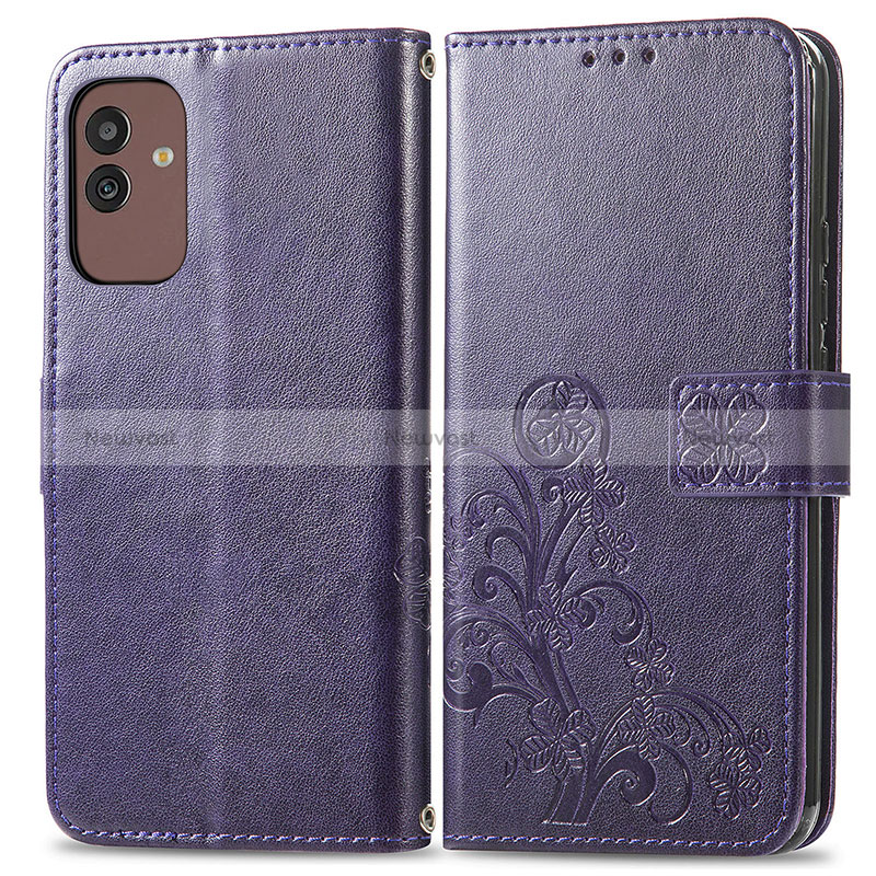 Leather Case Stands Flip Flowers Cover Holder for Samsung Galaxy M13 5G