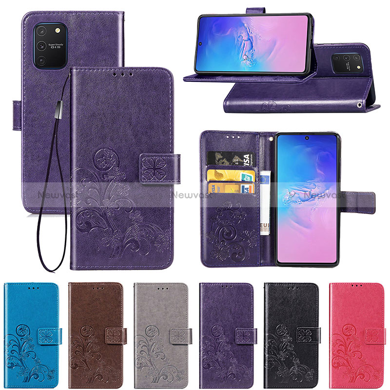 Leather Case Stands Flip Flowers Cover Holder for Samsung Galaxy M80S