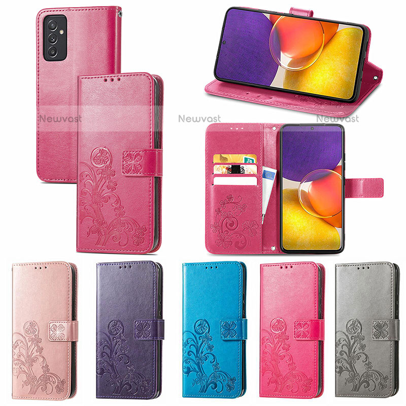 Leather Case Stands Flip Flowers Cover Holder for Samsung Galaxy Quantum2 5G