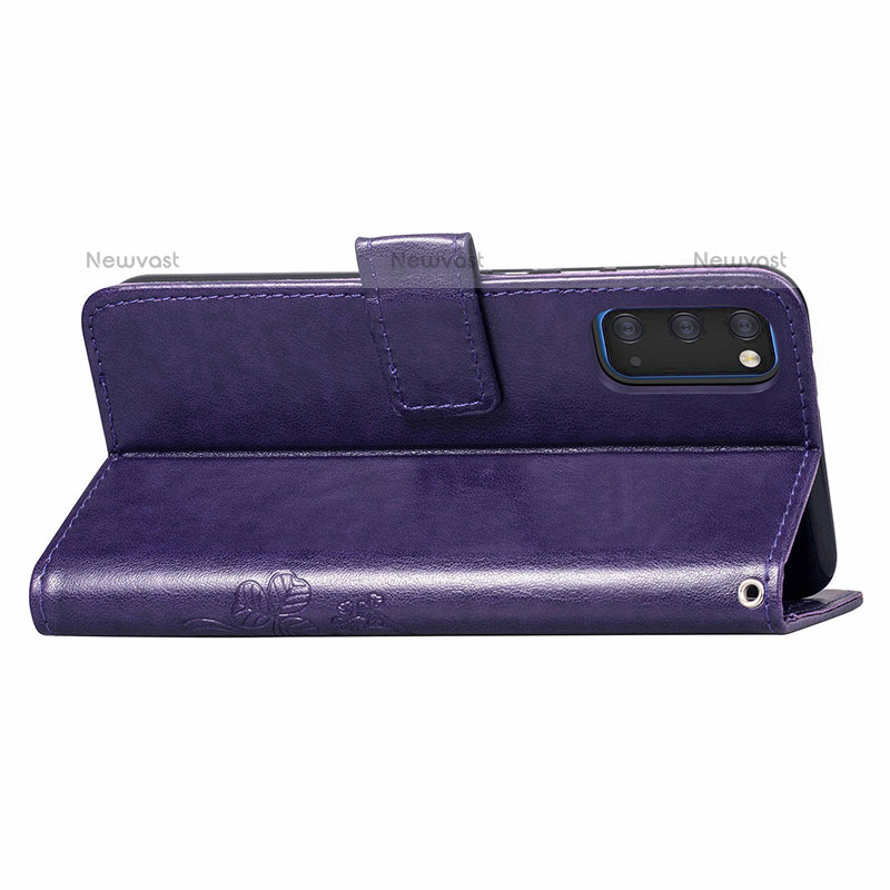 Leather Case Stands Flip Flowers Cover Holder for Samsung Galaxy S20 5G