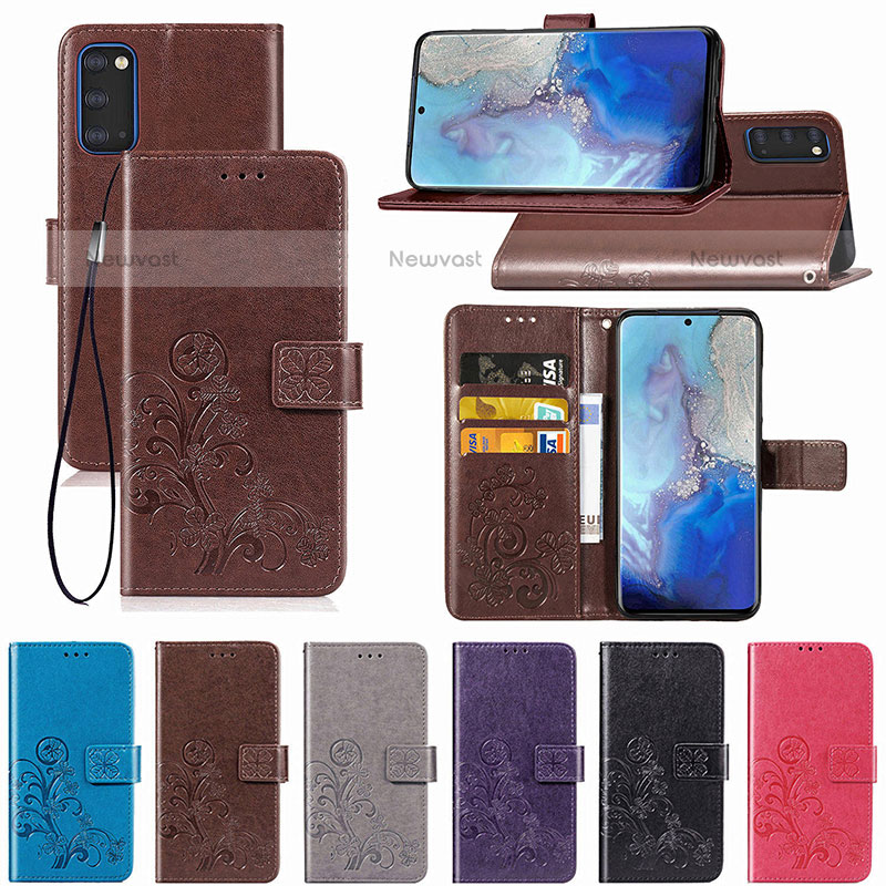 Leather Case Stands Flip Flowers Cover Holder for Samsung Galaxy S20