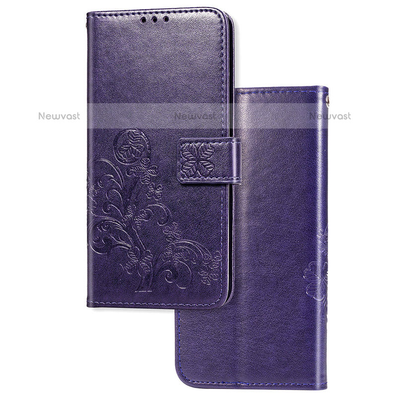 Leather Case Stands Flip Flowers Cover Holder for Samsung Galaxy S20 Ultra 5G Purple