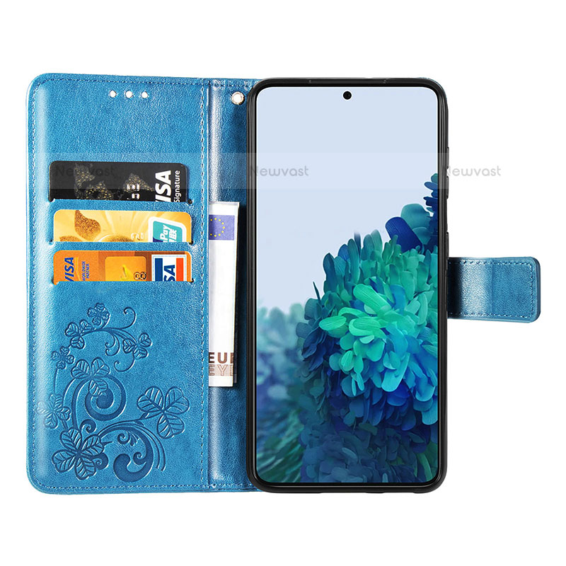 Leather Case Stands Flip Flowers Cover Holder for Samsung Galaxy S21 FE 5G