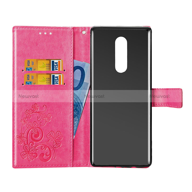 Leather Case Stands Flip Flowers Cover Holder for Sony Xperia 1