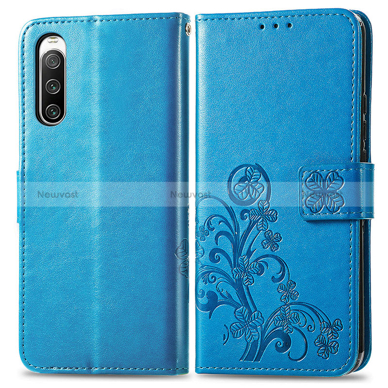 Leather Case Stands Flip Flowers Cover Holder for Sony Xperia 10 IV