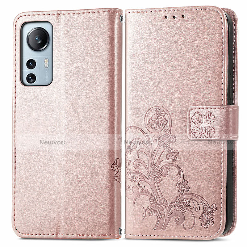 Leather Case Stands Flip Flowers Cover Holder for Xiaomi Mi 12 5G