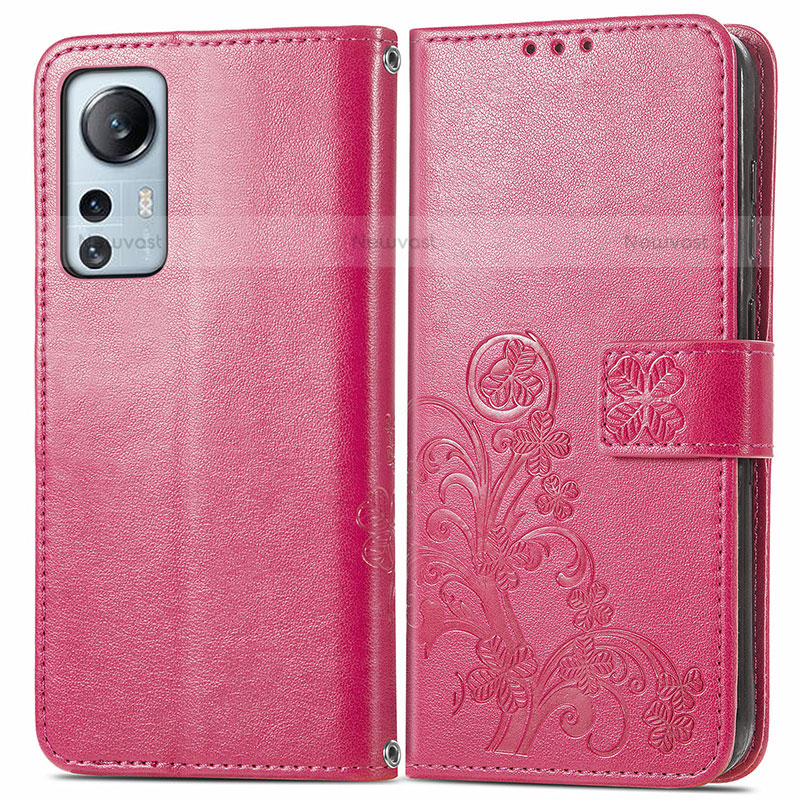 Leather Case Stands Flip Flowers Cover Holder for Xiaomi Mi 12 Lite 5G