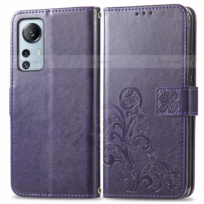Leather Case Stands Flip Flowers Cover Holder for Xiaomi Mi 12X 5G
