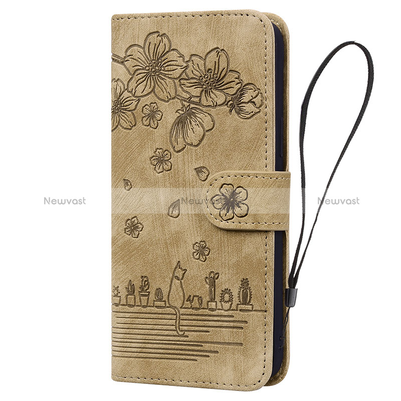 Leather Case Stands Flip Flowers Cover Holder HF1 for Huawei Honor 90 Lite 5G