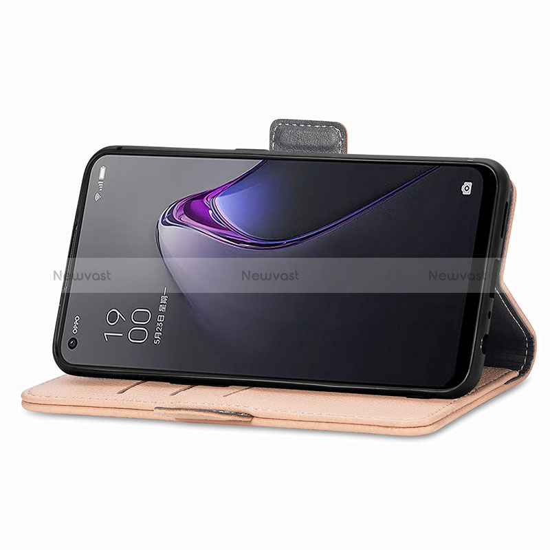 Leather Case Stands Flip Flowers Cover Holder S02D for Oppo Reno8 5G