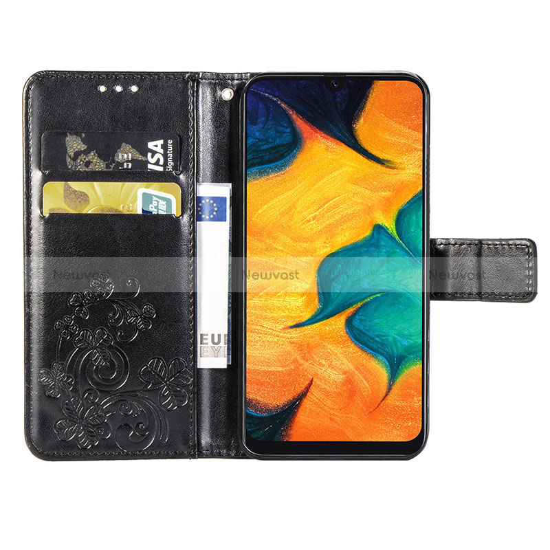 Leather Case Stands Flip Flowers Cover Holder S02D for Samsung Galaxy A30