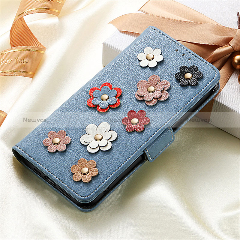 Leather Case Stands Flip Flowers Cover Holder S02D for Xiaomi Poco F4 GT 5G