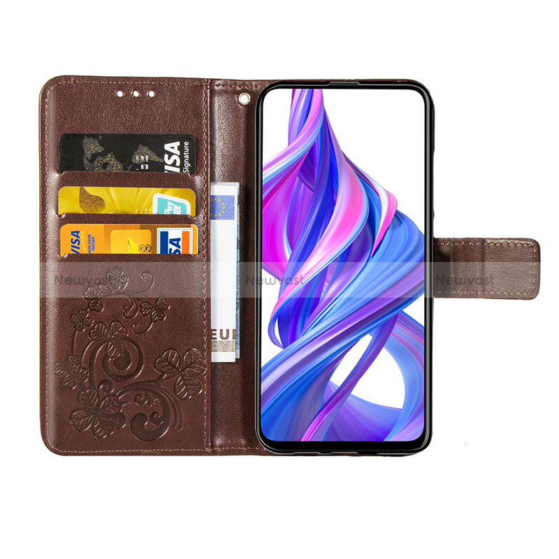 Leather Case Stands Flip Flowers Cover Holder S03D for Huawei Honor 9X