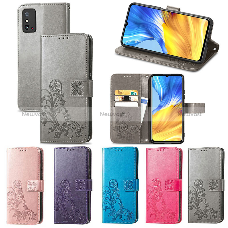 Leather Case Stands Flip Flowers Cover Holder S03D for Huawei Honor X10 Max 5G