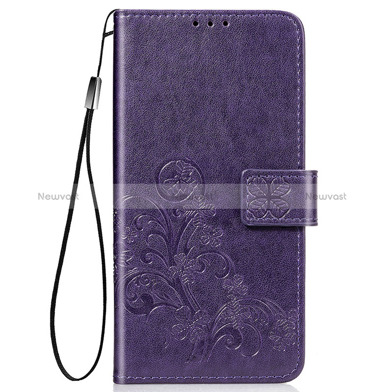 Leather Case Stands Flip Flowers Cover Holder S03D for Huawei P40 Lite E