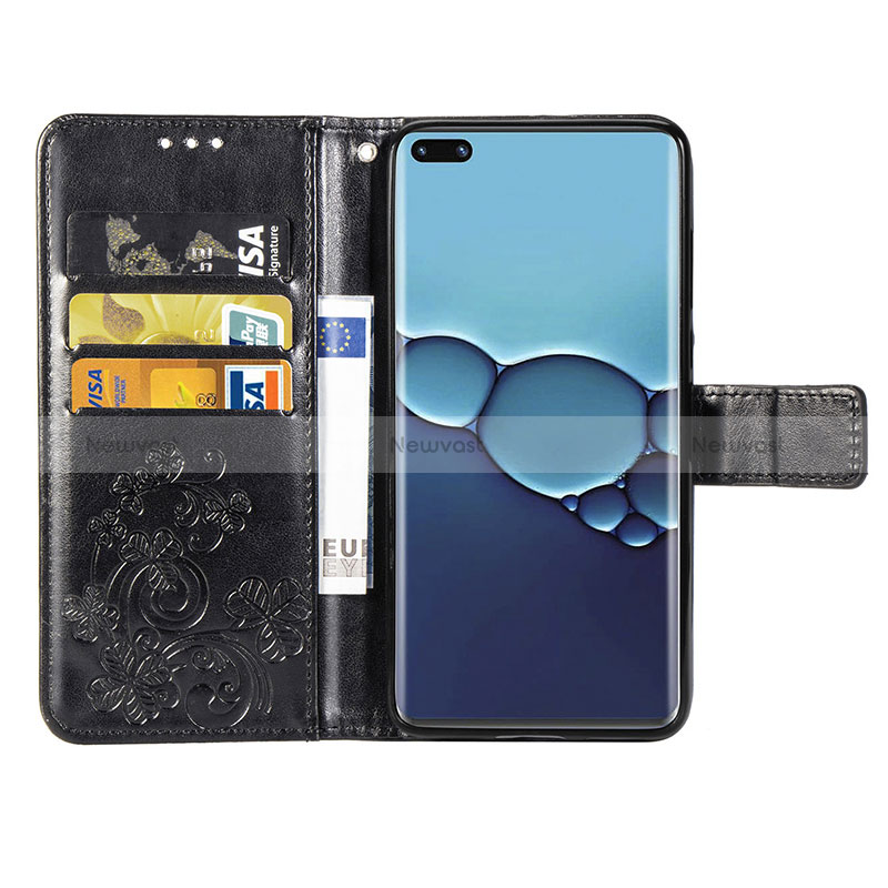 Leather Case Stands Flip Flowers Cover Holder S03D for Huawei P40 Pro