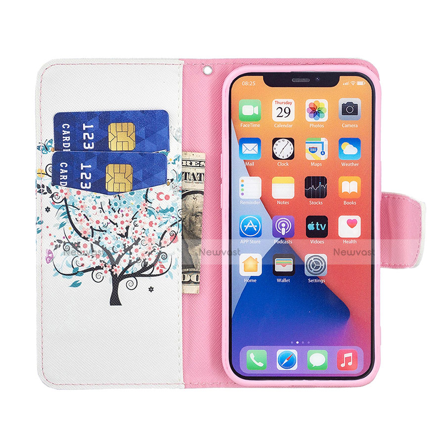 Leather Case Stands Flip Flowers Cover L01 Holder for Apple iPhone 13 Mini Mixed