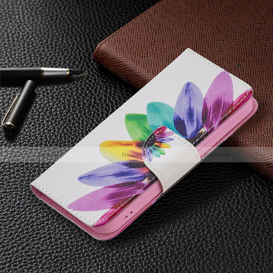 Leather Case Stands Flip Flowers Cover L01 Holder for Apple iPhone 14 Colorful