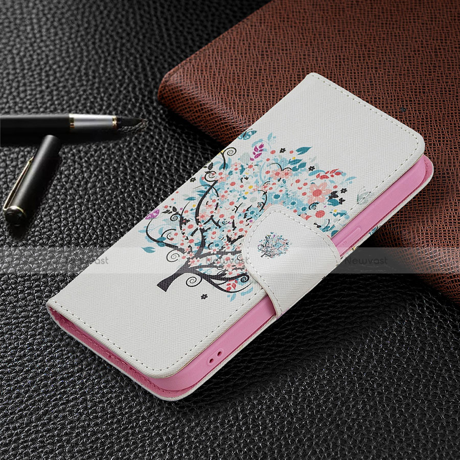Leather Case Stands Flip Flowers Cover L01 Holder for Apple iPhone 14 Mixed