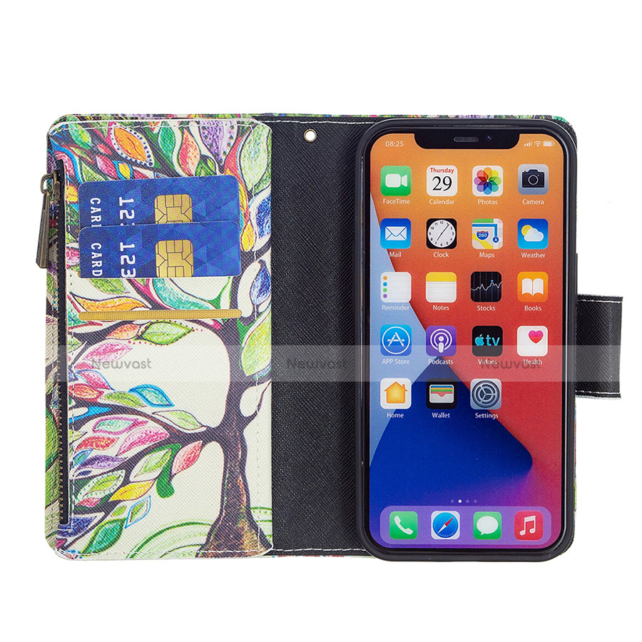 Leather Case Stands Flip Flowers Cover L03 Holder for Apple iPhone 13 Mixed