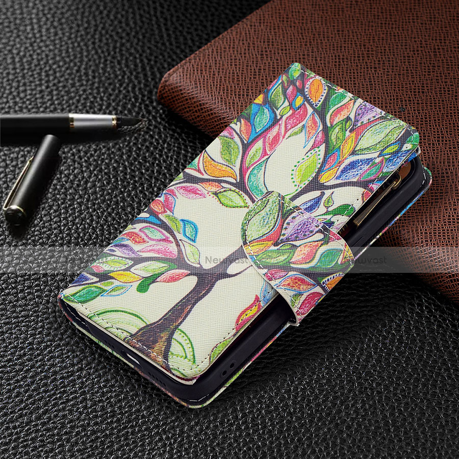 Leather Case Stands Flip Flowers Cover L03 Holder for Apple iPhone 13 Mixed