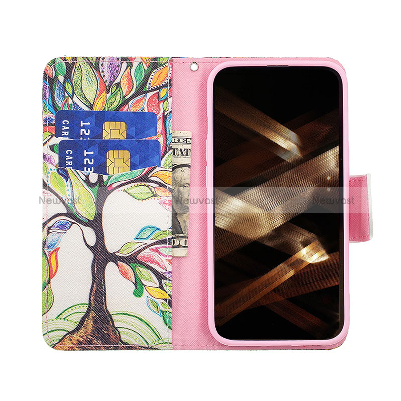 Leather Case Stands Flip Flowers Cover L03 Holder for Apple iPhone 14 Pro Max Mixed