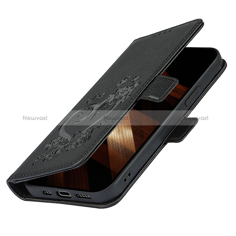 Leather Case Stands Flip Flowers Cover L16 Holder for Apple iPhone 14 Pro Max